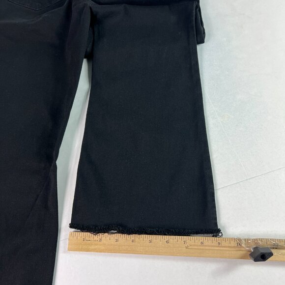 Paige Jean Women 36x28* Claudine High Rise Crop Flare Black Raw Hem Denim Tag 33 - Picture 11 of 16